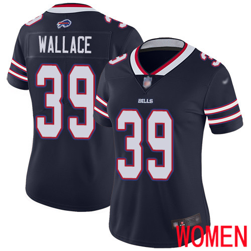 Women Buffalo Bills 39 Levi Wallace Limited Navy Blue Inverted Legend NFL Jersey